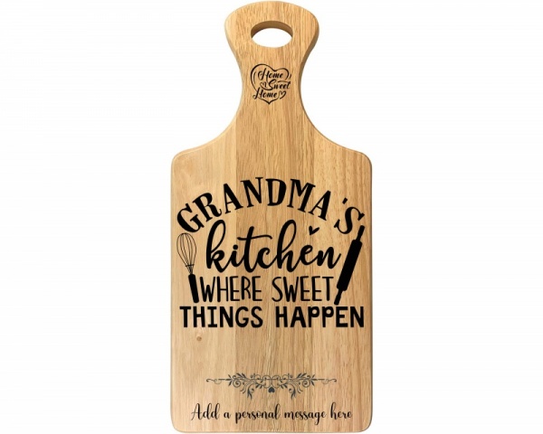Personalised Grandma's Kitchen - Rubberwood Paddle Board